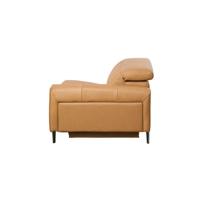 Clyde Right Arm Power Recliner Unit - Oslo Tan (Top Grain Leather) - 4 - Lime green leather sofa, modern design, comfortable