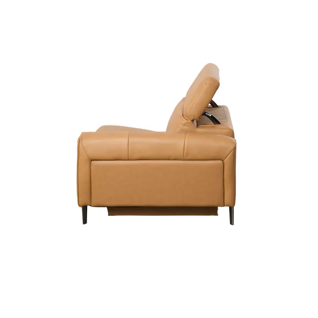 Clyde Right Arm Power Recliner Unit - Oslo Tan (Top Grain Leather) - 5 - Leather sofa, tan leather, modern design