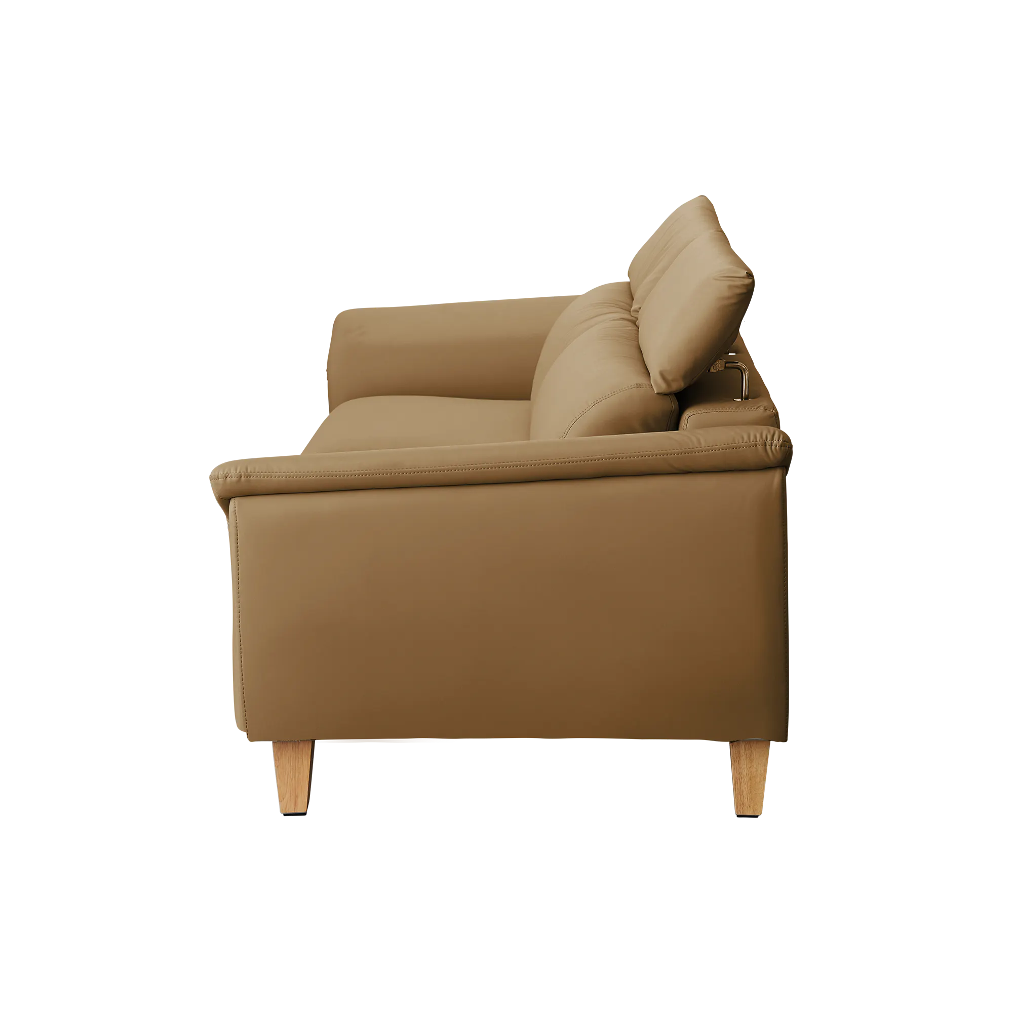 Jordyn 3 Seater Sofa with Adjustable Headrest - Tan (Pet Friendly) - 12 - Lime green leather sofa, modern design
