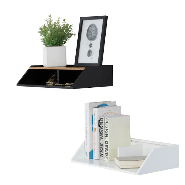 Wayland Storage Wall Shelf - White - 2