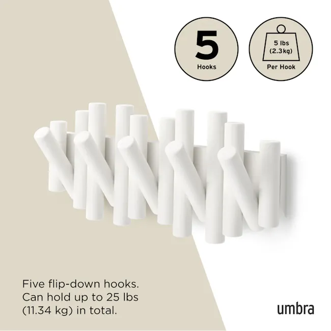 Picket 5 Wall Hook - White - 3