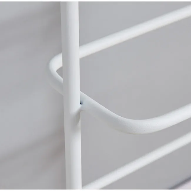Chester Shoe Rack - White, Natural - 7 - White metal bed frame, minimalist design, clean lines, modern aesthetic, simple