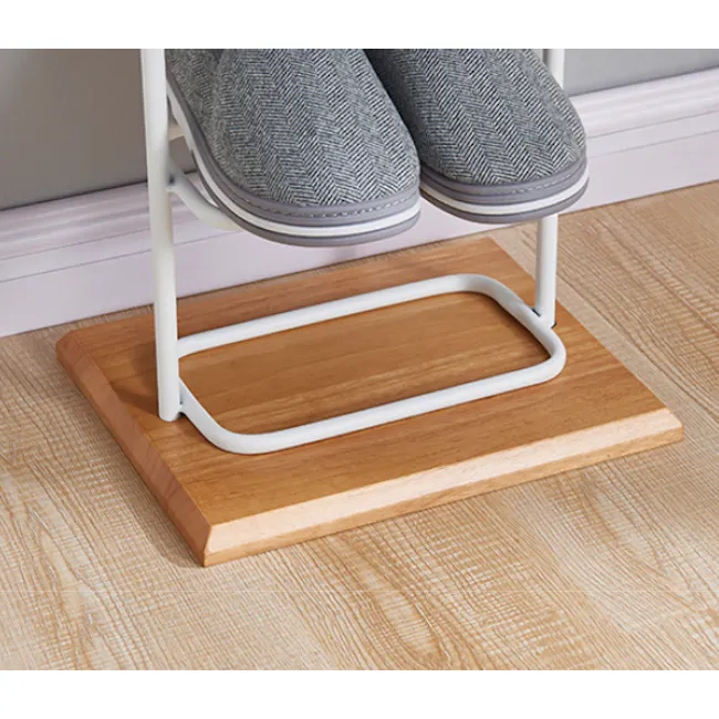 Chester Shoe Rack - White, Natural - 8 - shoe stand, shoe rack, shoe storage, shoe organizer, shoe holder, shoe holder