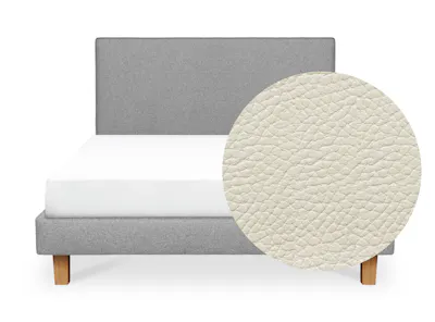 Vera Queen Headboard Divan Bed - Snow (Faux leather)