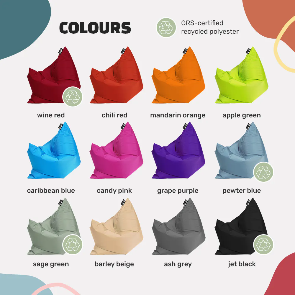Doob Plopsta' Rectangle Mini Bean Bag  - Sage Green (Water Repellent) - 12 - wine red, chili red, mandarin orange, apple