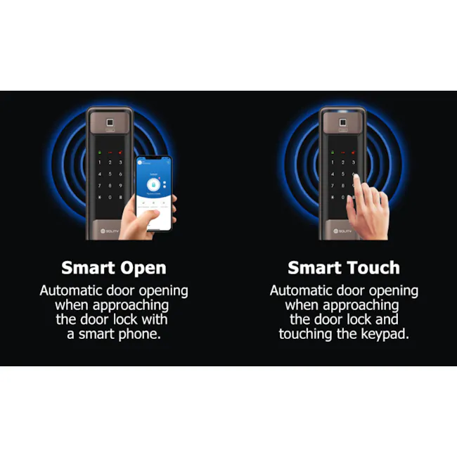 Solity Push Pull Door Lock GSP-2000BKF - Black - 11 - Smart Open, Automatic door opening, keypad interaction, approach