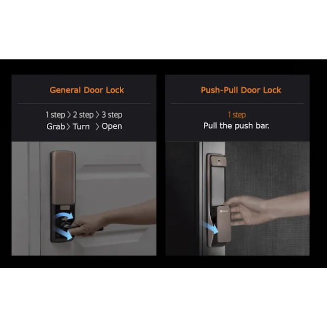 Solity Push Pull Door Lock GSP-2000BKF - Black - 7 - General Door Lock, Step-by-Step Instructions, Door Lock Mechanism, Grab