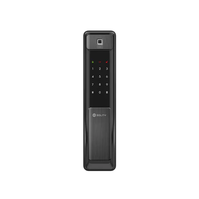 Solity Push Pull Door Lock GSP-2000BKF - Black - 1 - Black keypad with numeric display, Card reader integrated into keypad