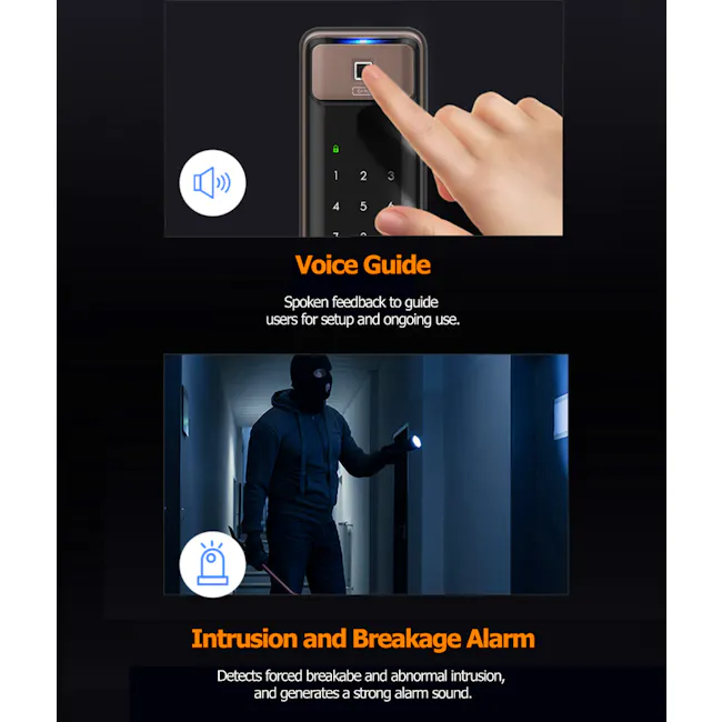 Solity Push Pull Door Lock GSP-2000BKF - Black - 17 - Voice guide, spoken feedback, user setup, and ongoing use, digital