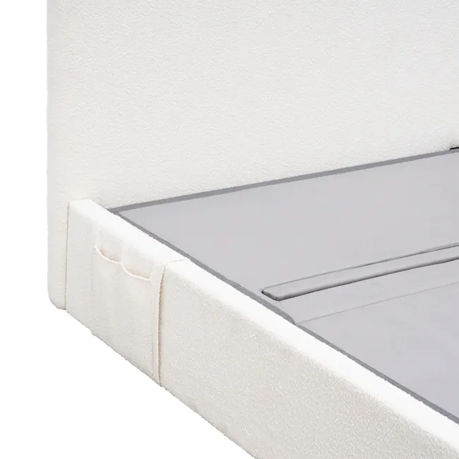 Aeva Queen Adjustable Bed - White Boucle - 22