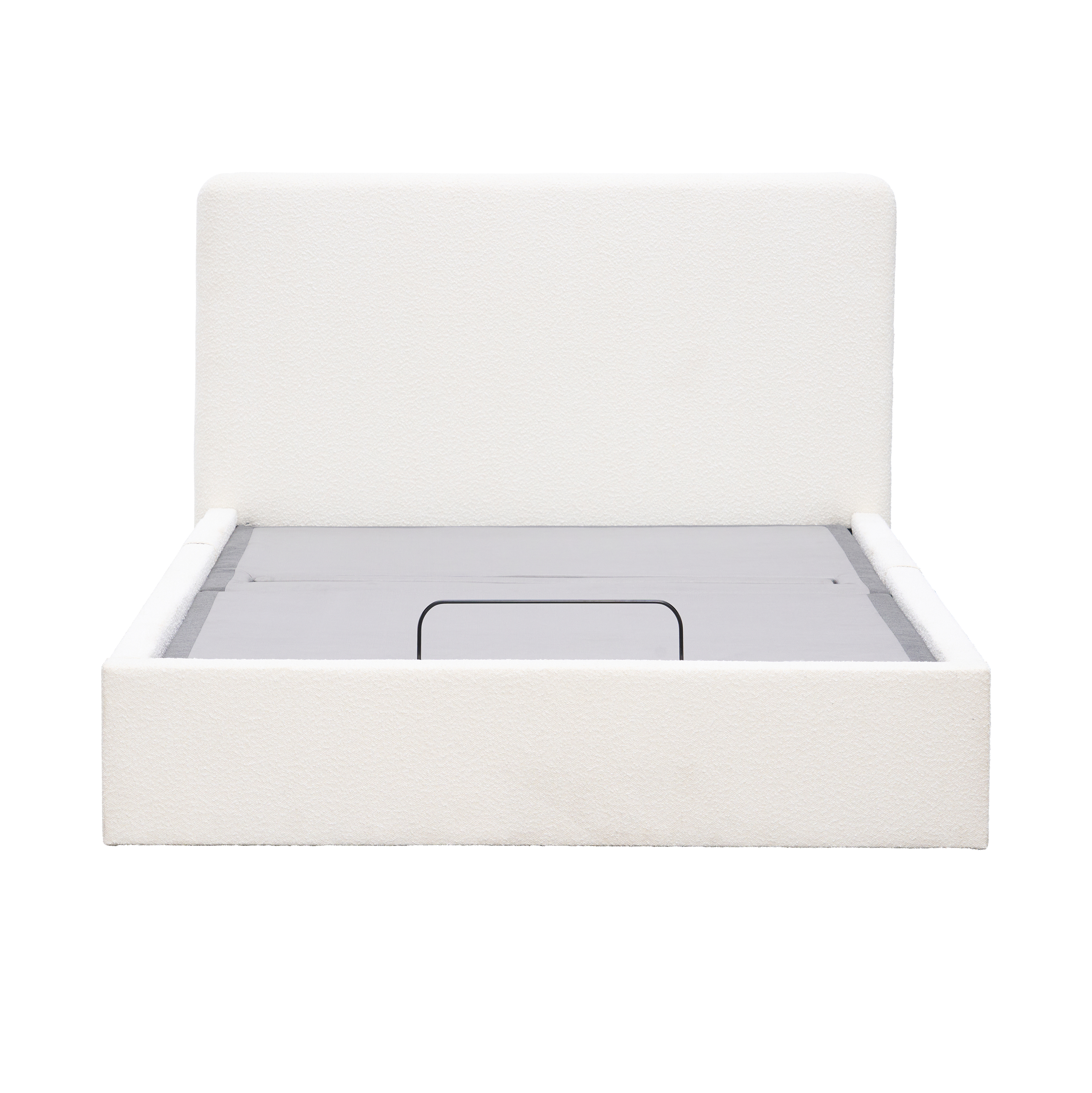Aeva Queen Bed - White Boucle (frame only)