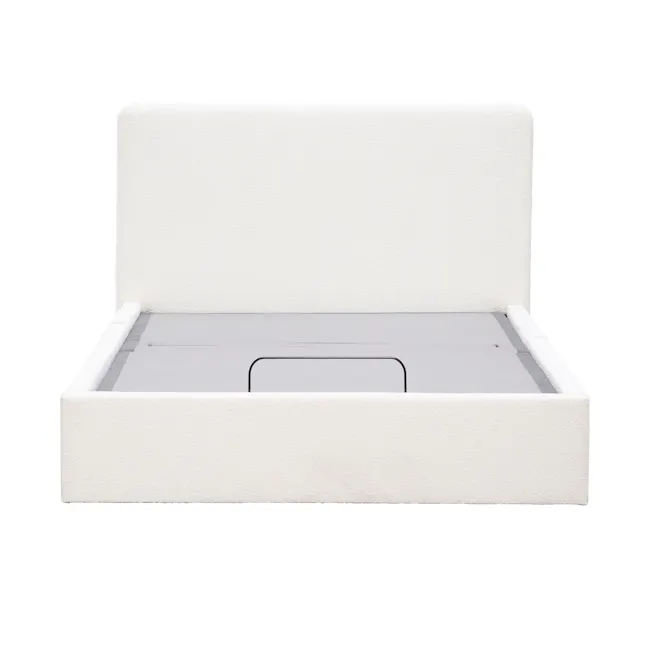 Aeva Queen Bed - White Boucle (frame only) - 1