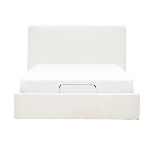 Aeva Queen Bed - White Boucle (frame only) - 10