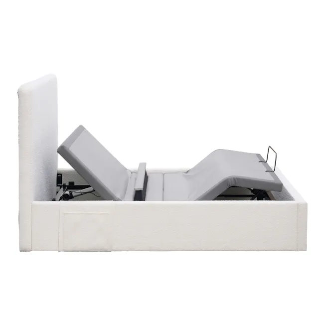 Aeva Queen Bed - White Boucle (frame only) - 6