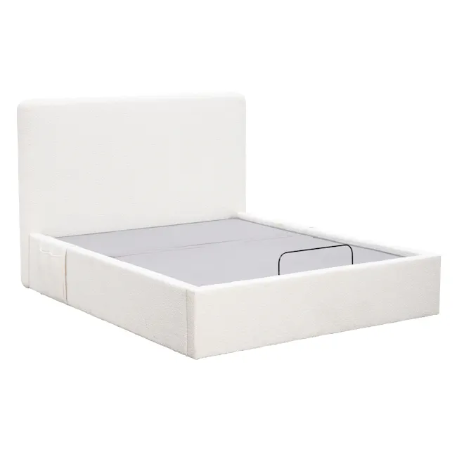 Aeva Queen Bed - White Boucle (frame only) - 3