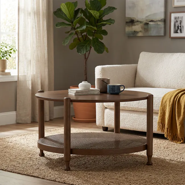 (As-is) Winette Round Coffee Table - Cocoa - 6