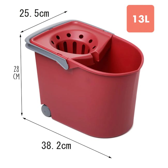 Tatay Lightweight Mop Bucket with Wheels 13L - Blue - 6
