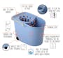 Tatay Lightweight Mop Bucket with Wheels 13L - Blue - 1