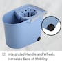 Tatay Lightweight Mop Bucket with Wheels 13L - Blue - 4