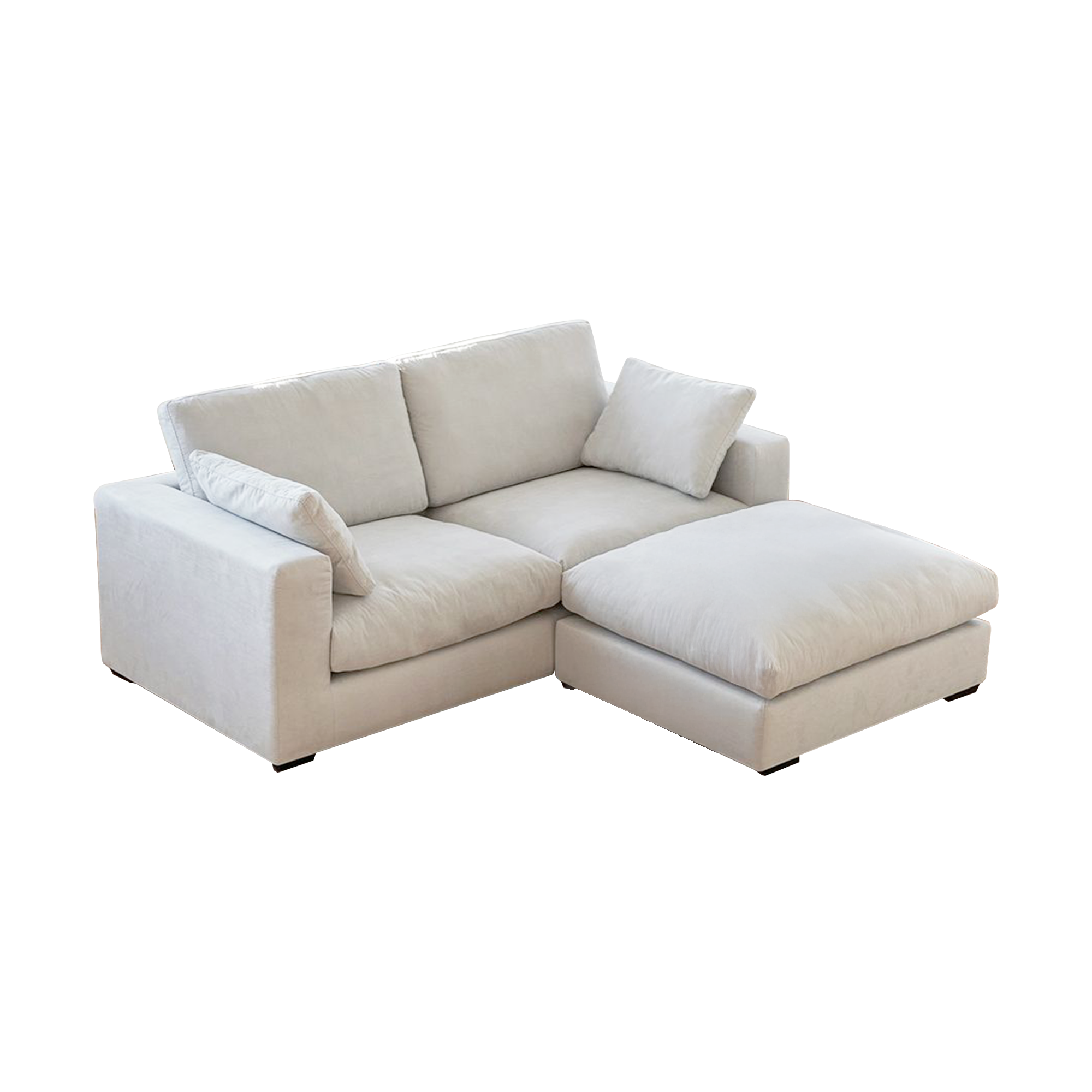 Oxford 3 Seater Sofa with Ottoman - Grey, Down Feathers