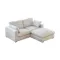 Oxford 3 Seater Sofa with Ottoman - Grey, Down Feathers