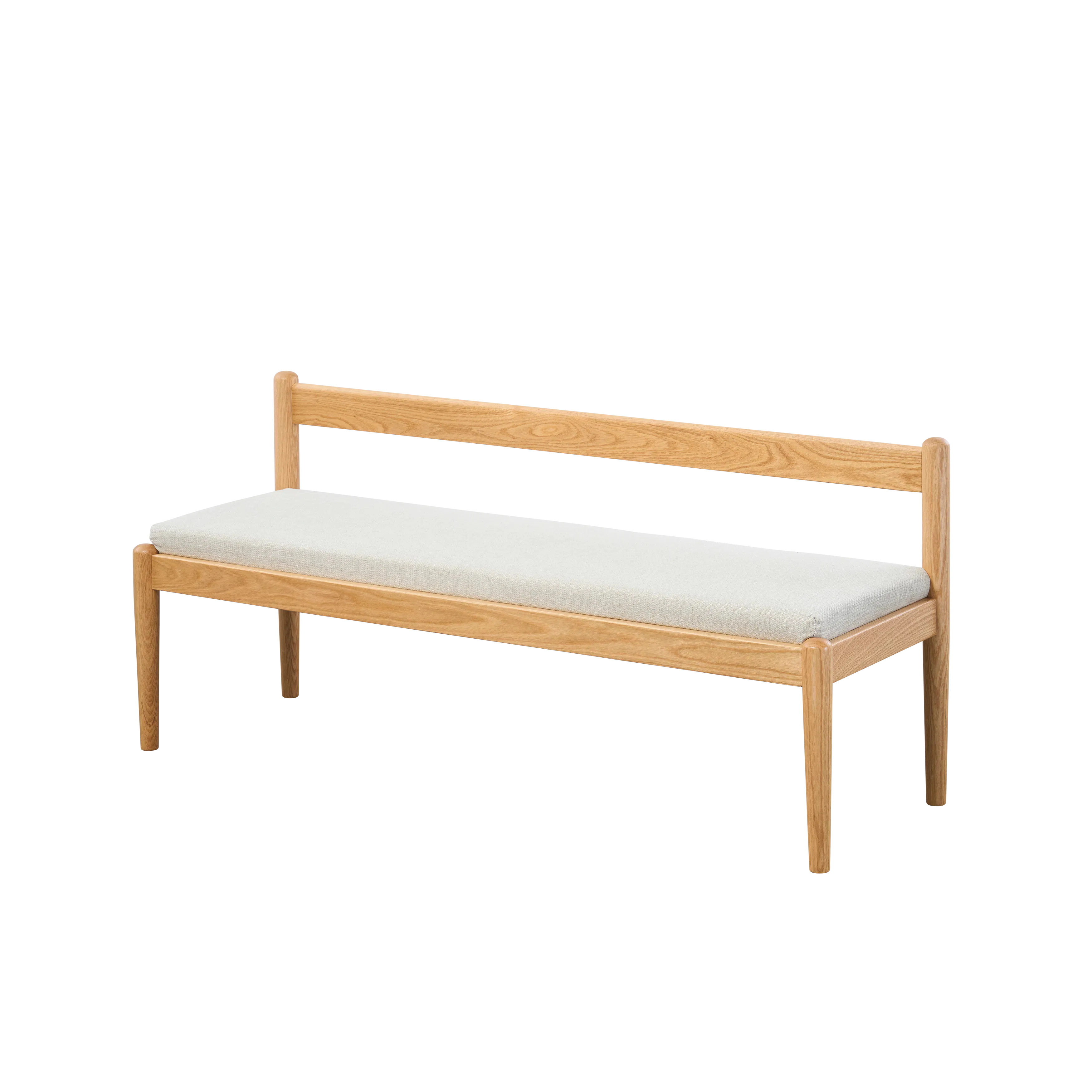 Adelyn Dining Table 1.4m (Sintered Stone) with 2 Niel Chairs and Niel Bench 1.25m in Oak - 44 - Wooden bench with