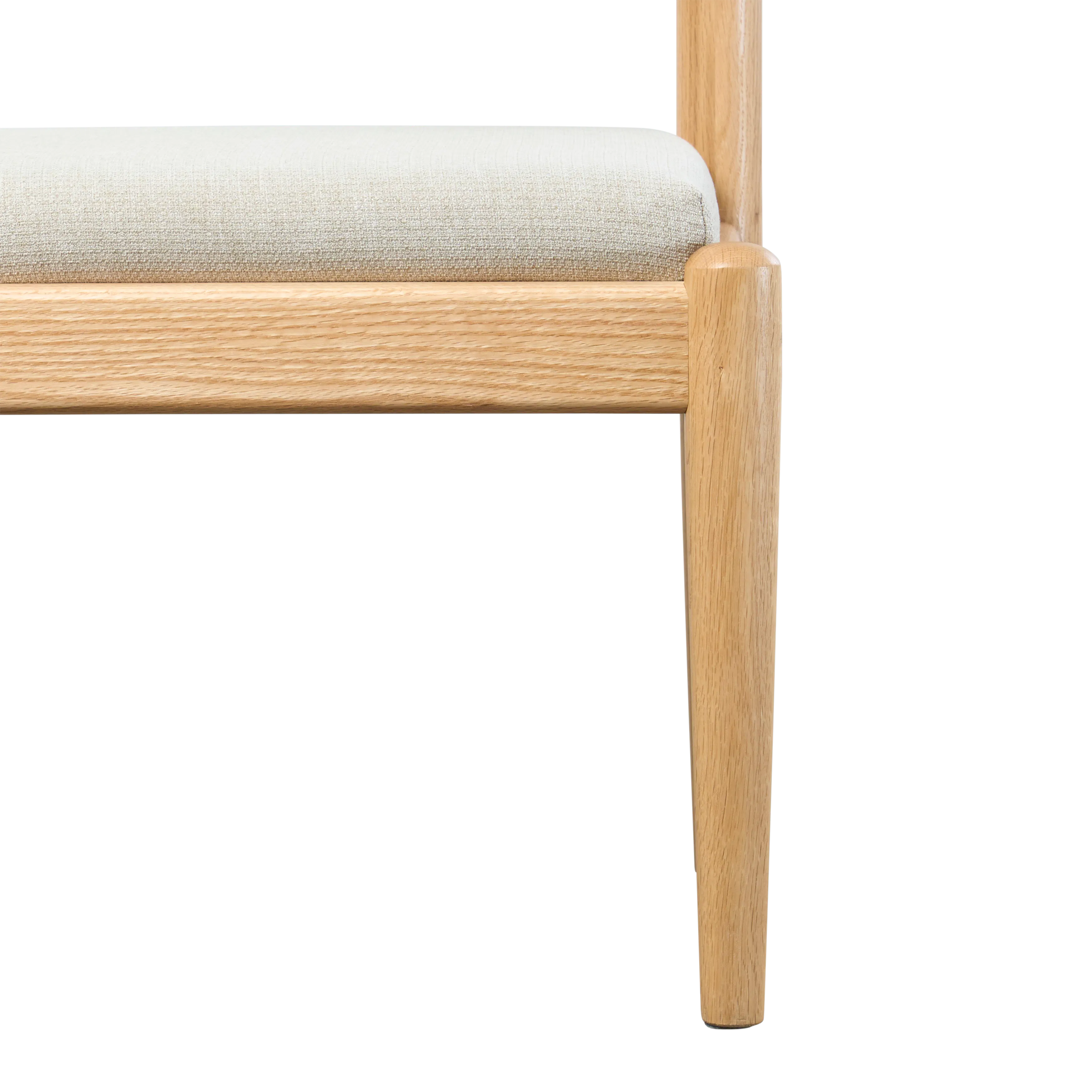 Adelyn Dining Table 1.4m (Sintered Stone) with 2 Niel Chairs and Niel Bench 1.25m in Oak - 54 - Light wooden chair, natural