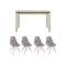 Jonah Extendable Table 1.2m-1.6m in Oak with 4 Oslo Chairs in Natural, Grey - 0
