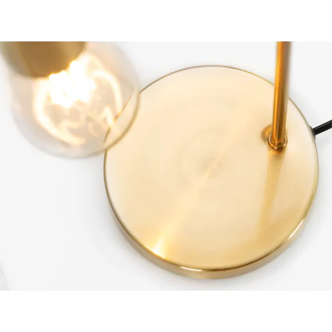 Oro Table Lamp - Brass - 2 - Golden lamp with warm light, circular base, metallic finish, modern design, soft glow
