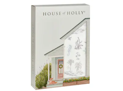 House of Holly Bamboo Blanket - Seaside Toile (Aqua)