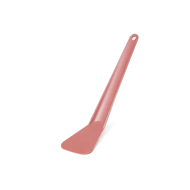 OMMO Tools Turner - Brick Red - 1 - Long, slender, pink silicone spatula, Matte finish, sleek design, Flat, wide handle