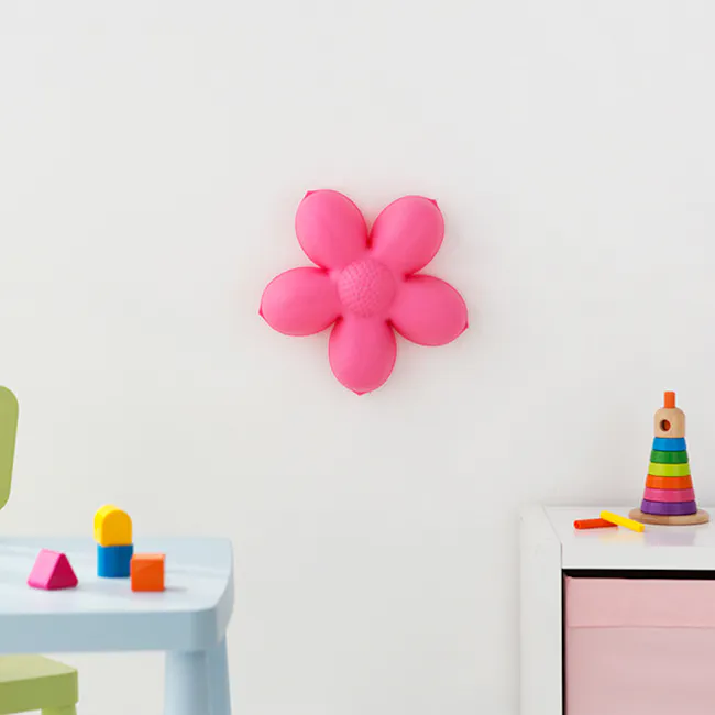 Kids Blossom Flower Wall Lamp - 4 - pink flower, child playroom, colorful toys, plastic flowers, toy table, small building