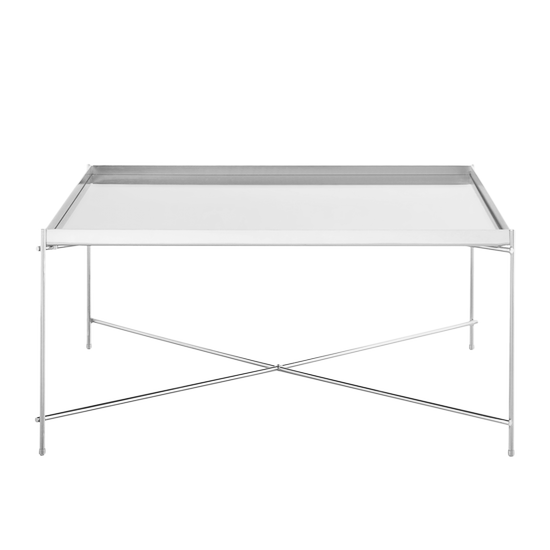 square chrome side table