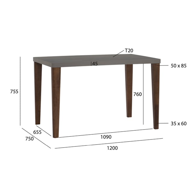 Henley Dining Table 1.2m - White, Cocoa - 3