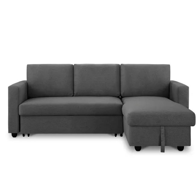 (As-is) Mia L-Shaped Storage Sofa Bed - Graphite - 17 - 1