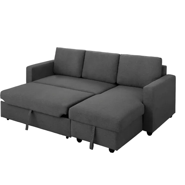(As-is) Mia L-Shaped Storage Sofa Bed - Graphite - 17 - 12