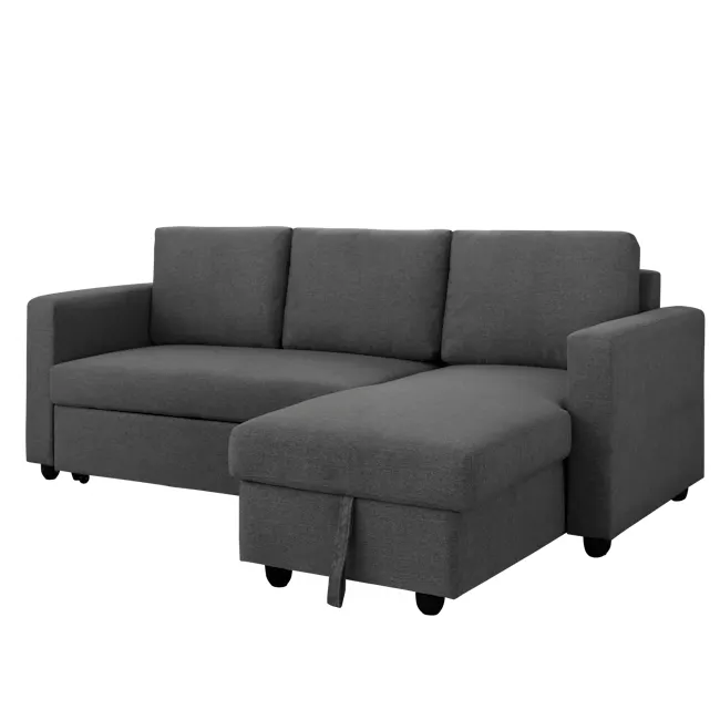 (As-is) Mia L-Shaped Storage Sofa Bed - Graphite - 17 - 13