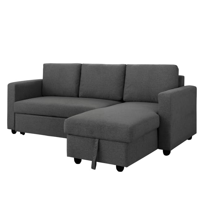 Mia L-Shaped Storage Sofa Bed - Graphite, Hv Modern Sofas & Lounge Chairs |  Hipvan