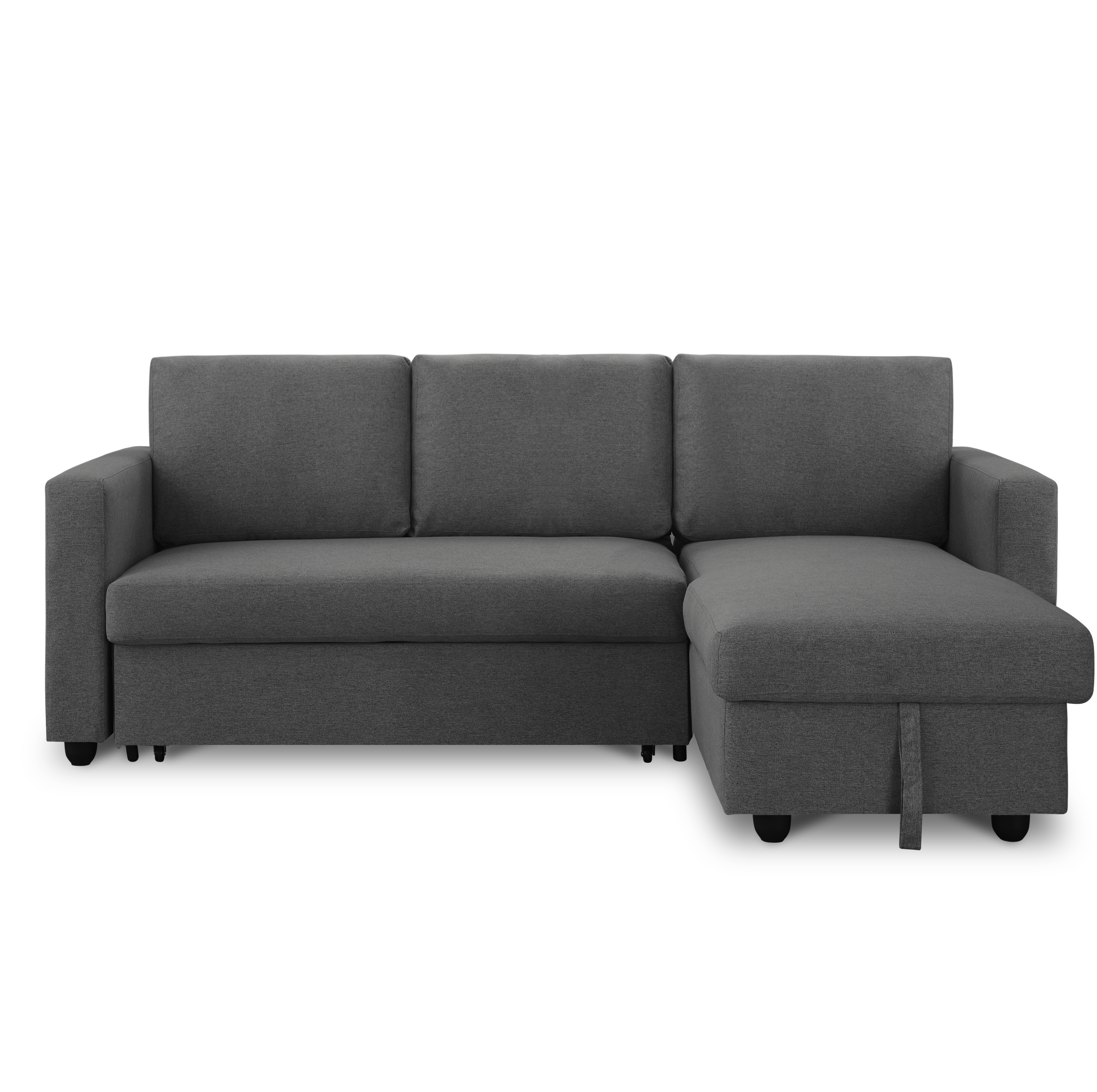 Mia L-Shaped Storage Sofa Bed -  Graphite