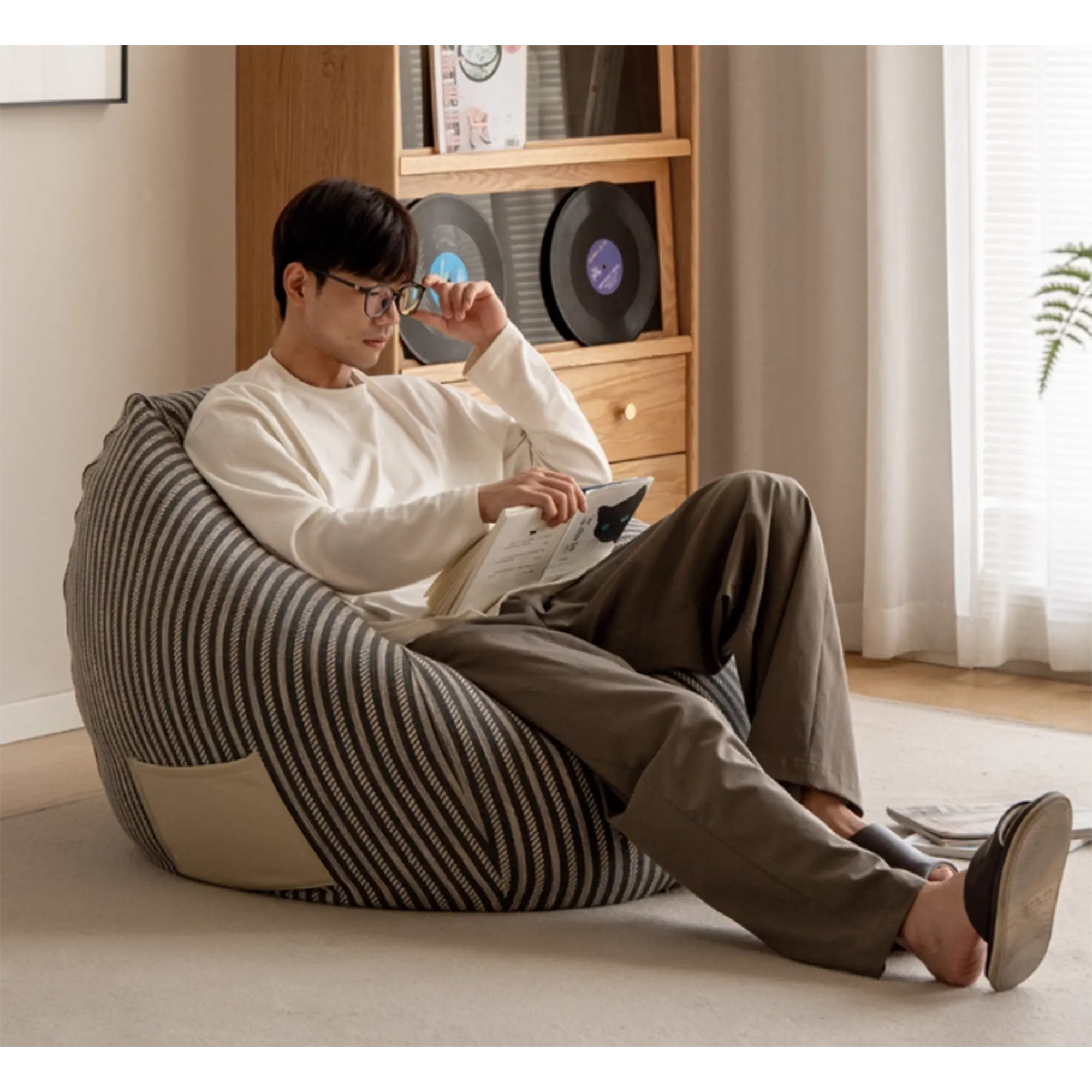 Naree Bean Bag - Beige - 10