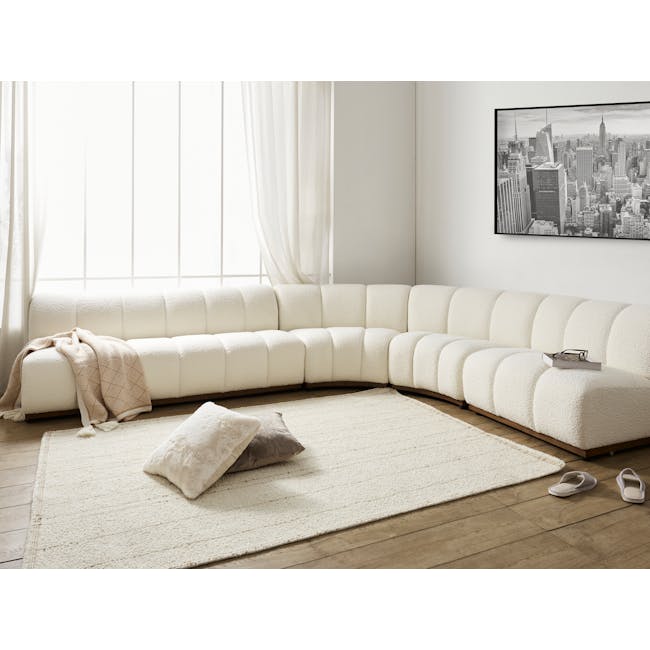 Cosmo 3 Seater Sofa Unit White Boucle Spill Resistant Cosmo