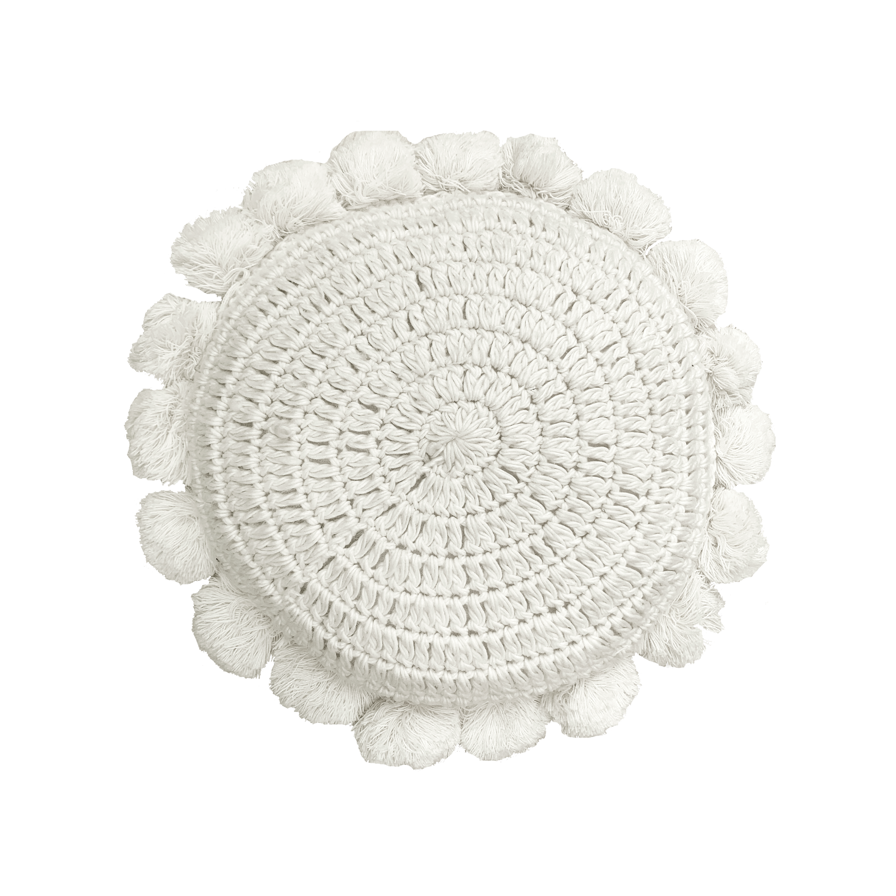 Tessa Round Knitted Cushion - Cream