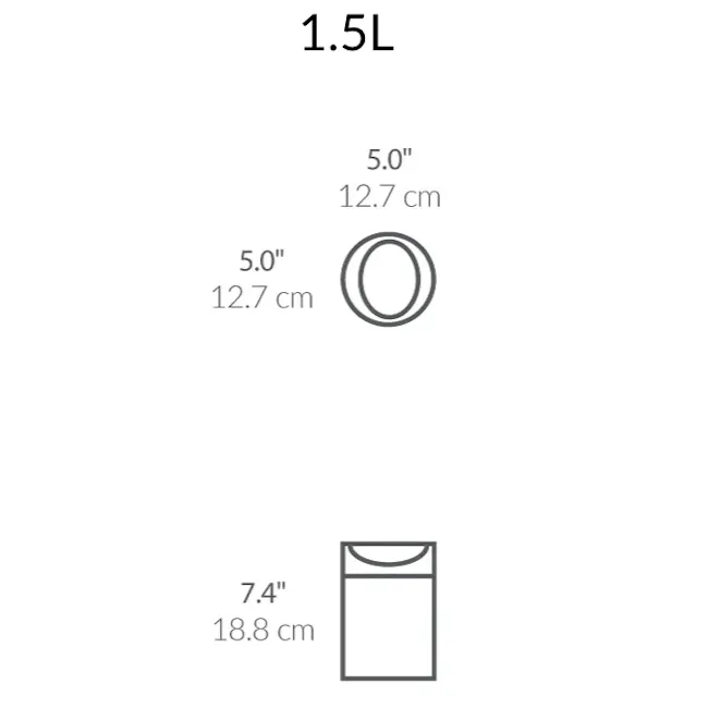 simplehuman Countertop Bins - Brushed - 5 - 5-liter capacity, 0-inch diameter, 4-inch height, 7 cm diameter, 8 cm height