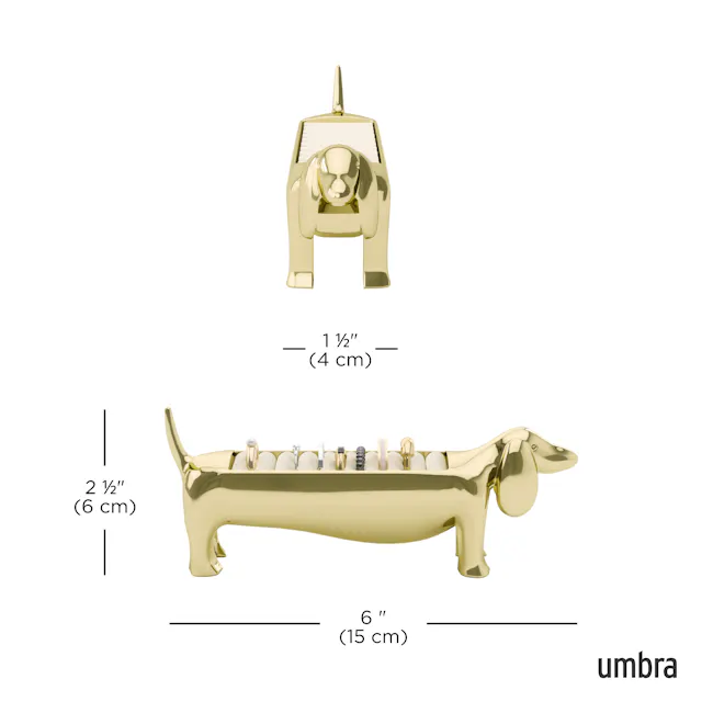 Dachsie Ring Holder - Brass - 9