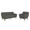 Emma 3 Seater Sofa with Emma Armchair - Raven