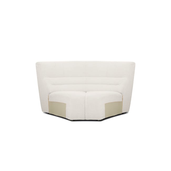 Tara Corner Sofa Unit - Beige - 1 - White upholstered sofa, minimalist design, soft texture, plush padding, modern