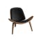 Logan Lounge Chair - Walnut, Black (Genuine Leather)