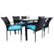 Boulevard Outdoor Dining Set with 6 Chair - Blue Cushion