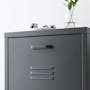 Olavi 3 Tier Metal Cabinet - Dark Grey - 10