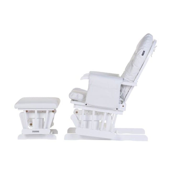 Childhome Gliding Chair with Footrest - White (PU Leather, PVC Polyester) - 1